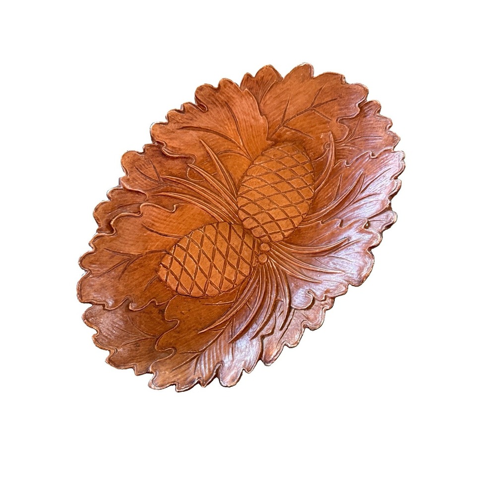 Vintage Burwood Pine Cone Dish Souvenir State Game Lodge 11" X 8"